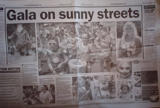 Gala On Sunny Streets newspaper article