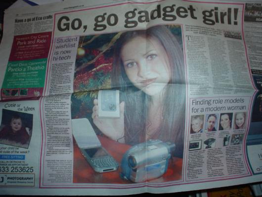 Go Gadget Girl newspaper article