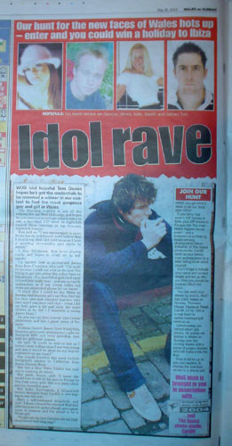 Idol Rave newspaper article